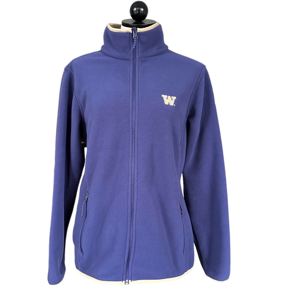 University of Washington Huskies Columbia Fleece Jacket Full Zip Purple Size XL